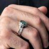 Bague en Argent avec Émeraude Verte Persane pour Homme Fabriquée à la Main Modèle Zambia