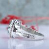 Bague en Argent avec Émeraude Verte Persane pour Homme Fabriquée à la Main Modèle Zambia