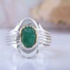 Bague en Argent avec Émeraude Verte Persane pour Homme Fabriquée à la Main Modèle plus