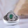 Bague en Argent avec Émeraude Verte Persane pour Homme Fabriquée à la Main Modèle plus