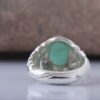 Bague en Argent avec Émeraude Verte Persane pour Homme Fabriquée à la Main AM_4742