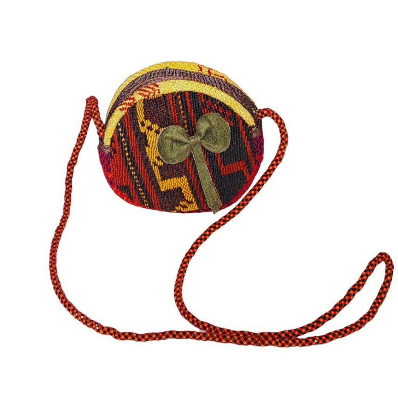 Sac bandoulière kilim avec design rond ethnique authentique