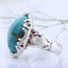 Bague Modèle Empire en Argent Persan avec Turquoise de Neyshabur pour Homme