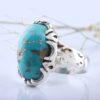 Bague Modèle Empire en Argent Persan avec Turquoise de Neyshabur pour Homme