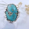 Bague Modèle Empire en Argent Persan avec Turquoise de Neyshabur pour Homme