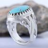 Bague Modèle Œil en Argent Persan avec Turquoise de Neyshabur pour Homme