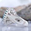 Bague Modèle Œil en Argent Persan avec Turquoise de Neyshabur pour Homme