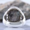 Bague Modèle Œil en Argent Persan avec Turquoise de Neyshabur pour Homme