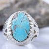 Bague Modèle Œil en Argent Persan avec Turquoise de Neyshabur pour Homme