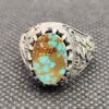 Bague Modèle Firoze en Argent Persan avec Turquoise de Neyshabur pour Homme