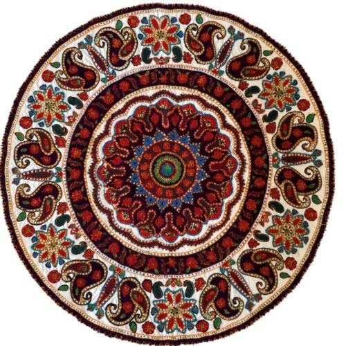Nappe Persane Pateh à Kerman Art de Broderie Artisanale Paisley
