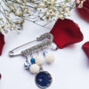 Broche de Sécurité pour Femmes avec Pierre d'Agate – Modèle Secret avec Propriétés Curatives