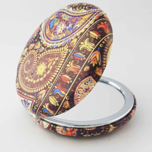 Miroir de poche avec design Paisley traditionnel à double face