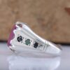 Bague en argent avec rubis rouge persan Élégance pour hommes, faite à la main