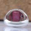 Bague en argent avec rubis rouge persan Élégance pour hommes, faite à la main