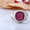 Bague en argent avec rubis rouge Élégance pour hommes, faite à la main