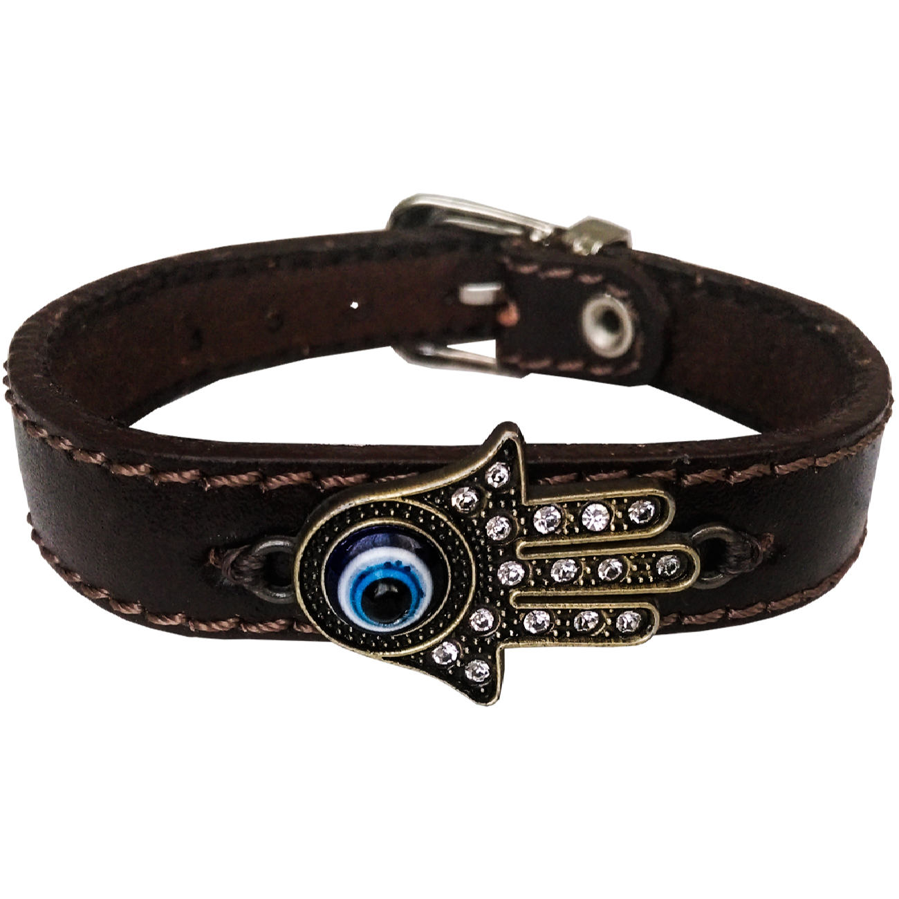 Bracelet en cuir persan - Motif Œil Turc