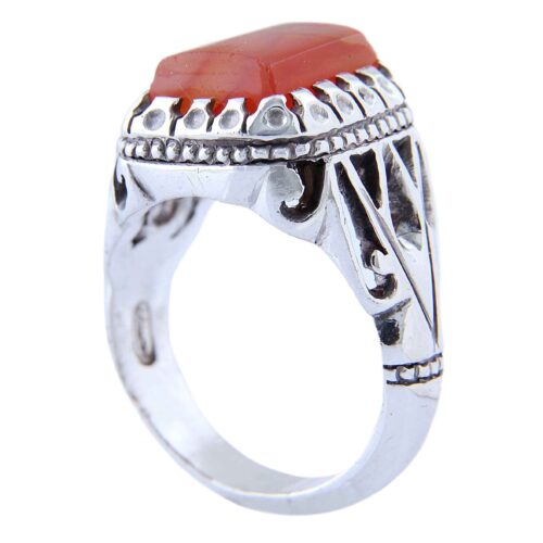 Bague en argent Aqeeq yéménite persane pour hommes – Fabriquée à la main