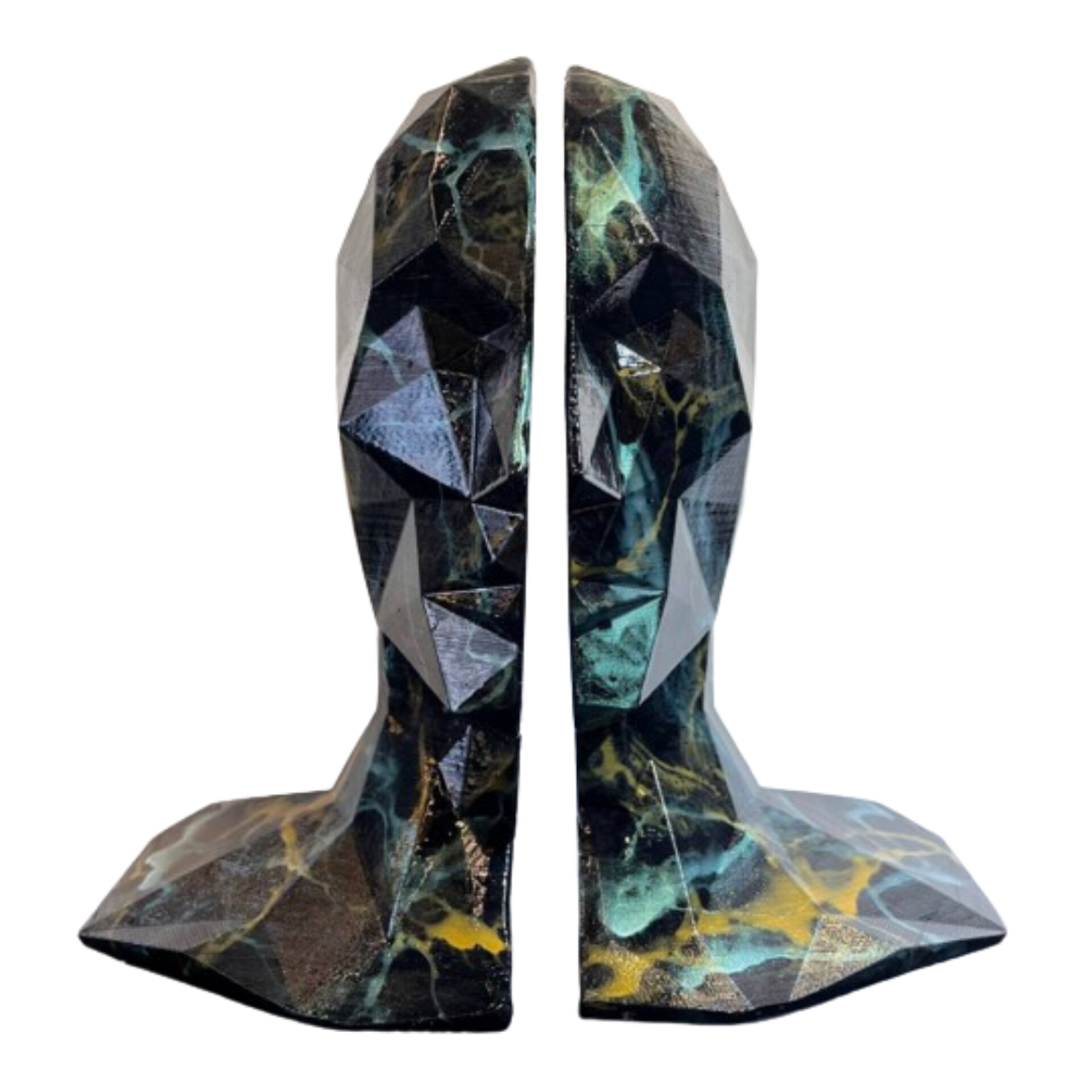Decorative Bookend with Sculpture in Head of Human Design