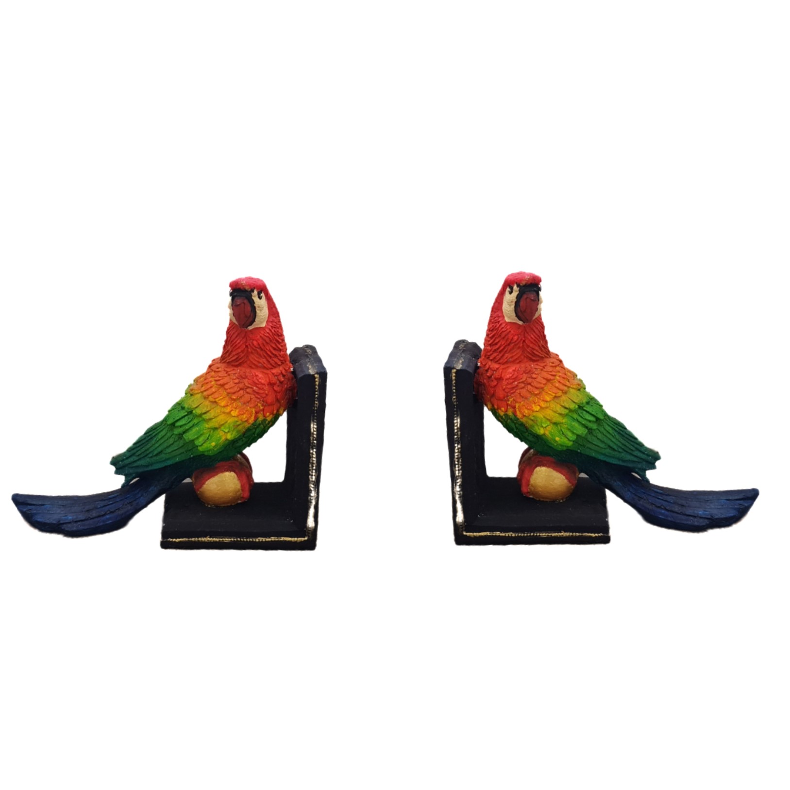 Decorative Bookend with Sculpture in Parrot Design