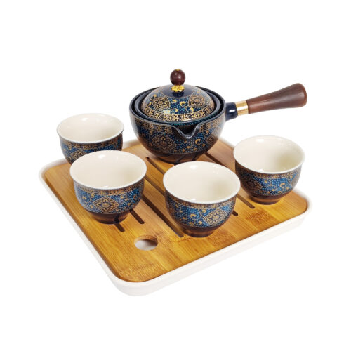 Service à thé en porcelaine japonaise avec théière pivotante à 360 degrés