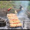 Grill de Camping Mini Portable Barbecue de Table - Légère et Taille Backpack