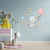 Autocollant mural amovible en bois pour chambre de bébé – Design éléphant
