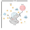 Autocollant mural amovible en bois pour chambre de bébé – Design éléphant