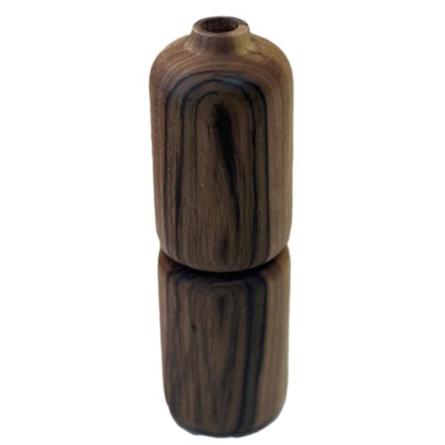 Vase à bourgeons décoratif rustique en bois massif naturel, fait main.