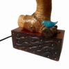 Lampe de table rustique en bois naturel fait main avec motif d'oiseau