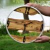 Horloge Murale en Bois Rustique Artisanale Modèle Cyrus