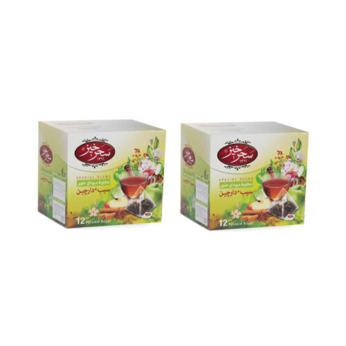 Saharkhiz Mélange de Thé Herbal Pomme et Cannelle – Pack de 12 (4 paquets)