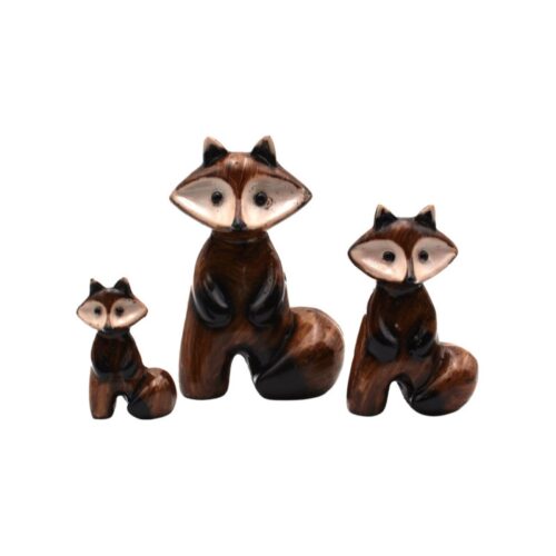 Ensemble de 3 figurines décoratives de renard – Figurines miniatures réalistes