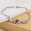 Bracelet en Argent Plaqué Rhodium avec Pierre Alexandrite pour Femmes