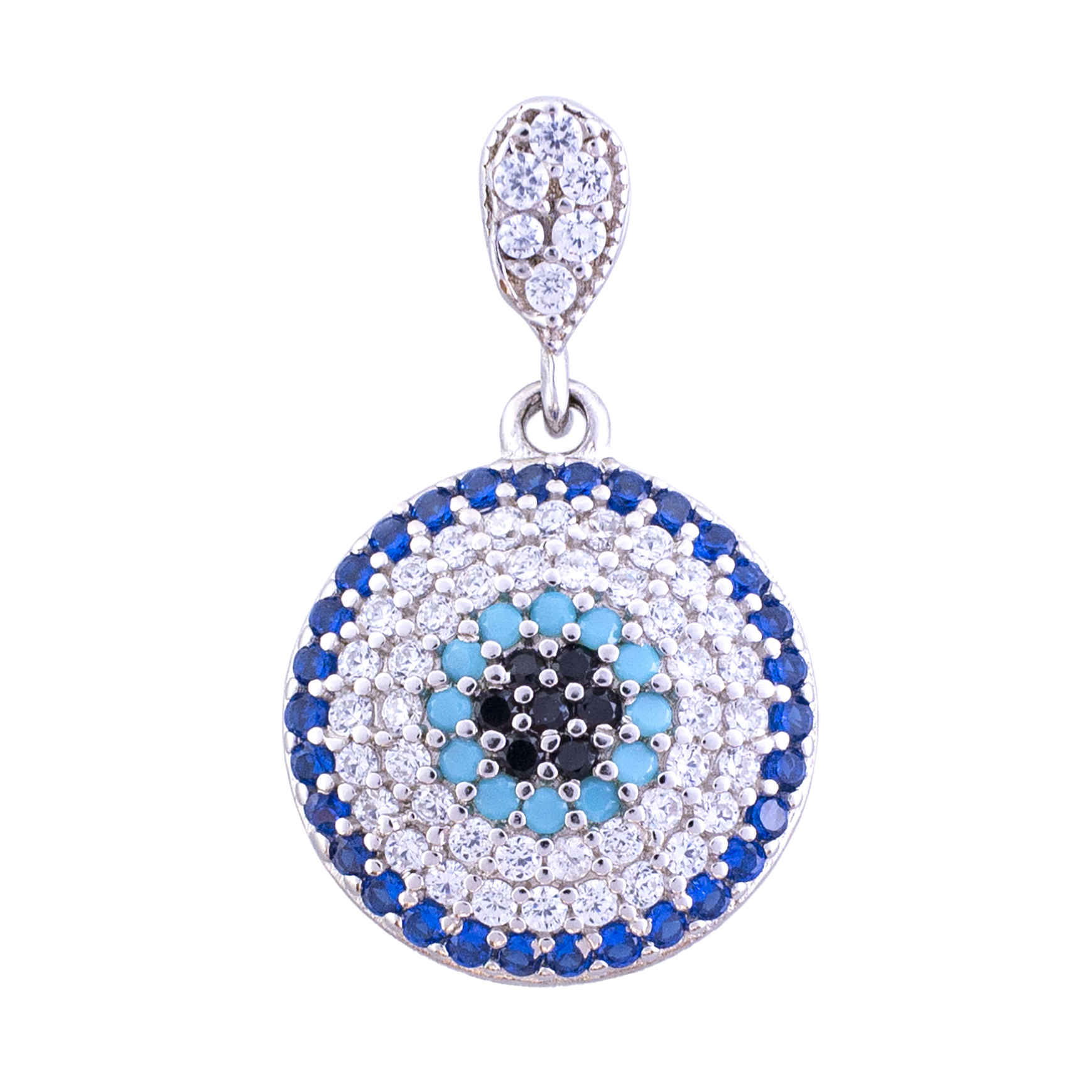 Pendentif en argent avec design Mauvais Œil pour femmes