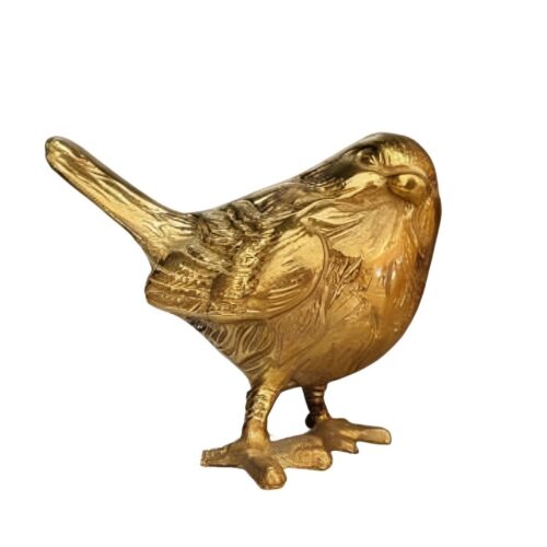 Figurine de moineau en laiton – Sculpture d’oiseau charmante