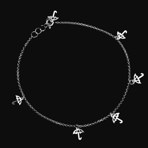 Bracelet Cheville en Acier pour Femmes avec Design Parapluie en Argent