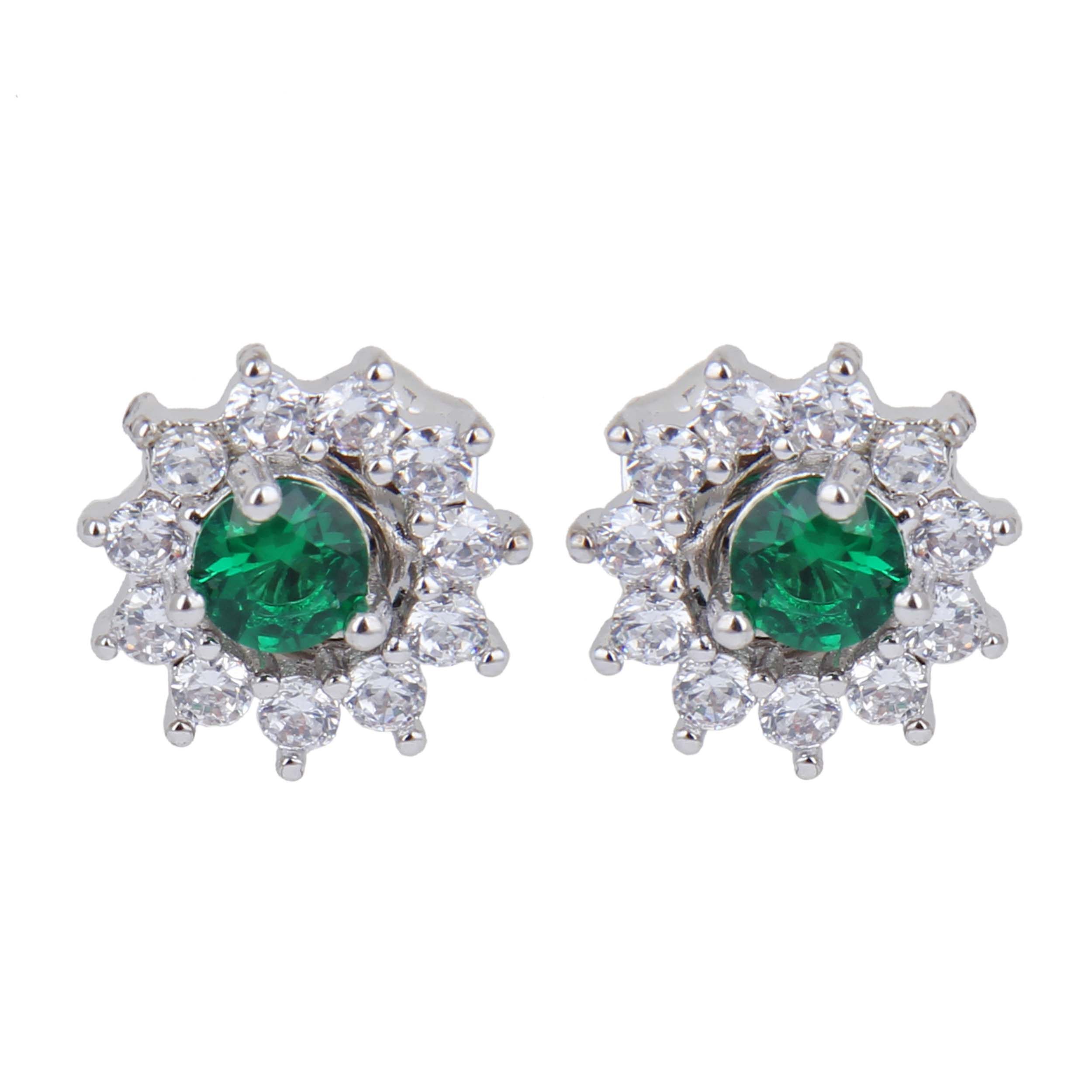 Boucles d'oreilles puces en acier pour femmes avec pierre de quartz