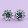 Boucles d'oreilles puces en acier pour femmes avec pierre de quartz