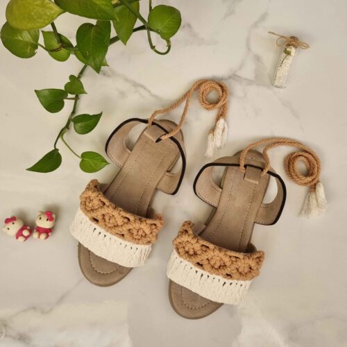 Sandales à Lanières Macramé Sling Back Artisanales Modèle ADN