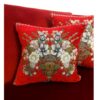 Housse de coussin en velours unilatérale - Design Vase à fleurs (Set de 2)