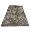 Tapis Persan Vintage Patchwork Noué à la Main Géométrique
