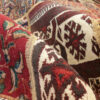 Tapis Persan Vintage Patchwork Noué à la Main Géométrique Rouge