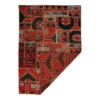 Tapis Persan Vintage Patchwork Noué à la Main Géométrique Rouge