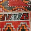 Tapis Persan Vintage Patchwork Noué à la Main Géométrique Rouge