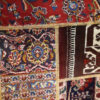 Tapis Persan Vintage Patchwork Noué à la Main Géométrique Rouge