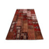 Tapis Persan Vintage Patchwork Noué à la Main Géométrique Traditionnel Rouge