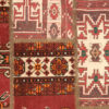 Tapis Persan Vintage Patchwork Noué à la Main Géométrique Traditionnel Rouge