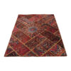 Tapis Persan Vintage Patchwork Noué à la Main Magenta