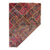 Tapis Persan Vintage Patchwork Noué à la Main Magenta